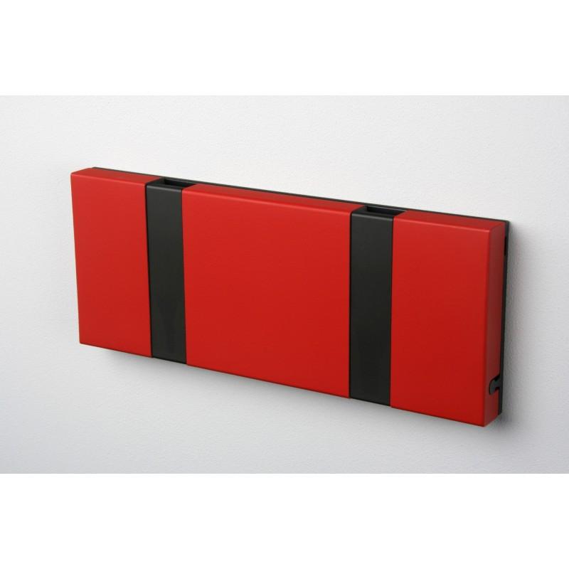 Knax Horizontal Colored Coat Hook Coat Hooks Loca 2 hooks Black Imperial Red