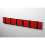 Knax Horizontal Colored Coat Hook Coat Hooks Loca 6 hooks Black Imperial Red