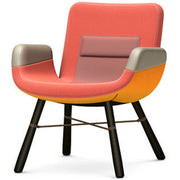 East River Lounge Chair lounge chair Vitra Fabric combination red Dark oak with protective varnish 