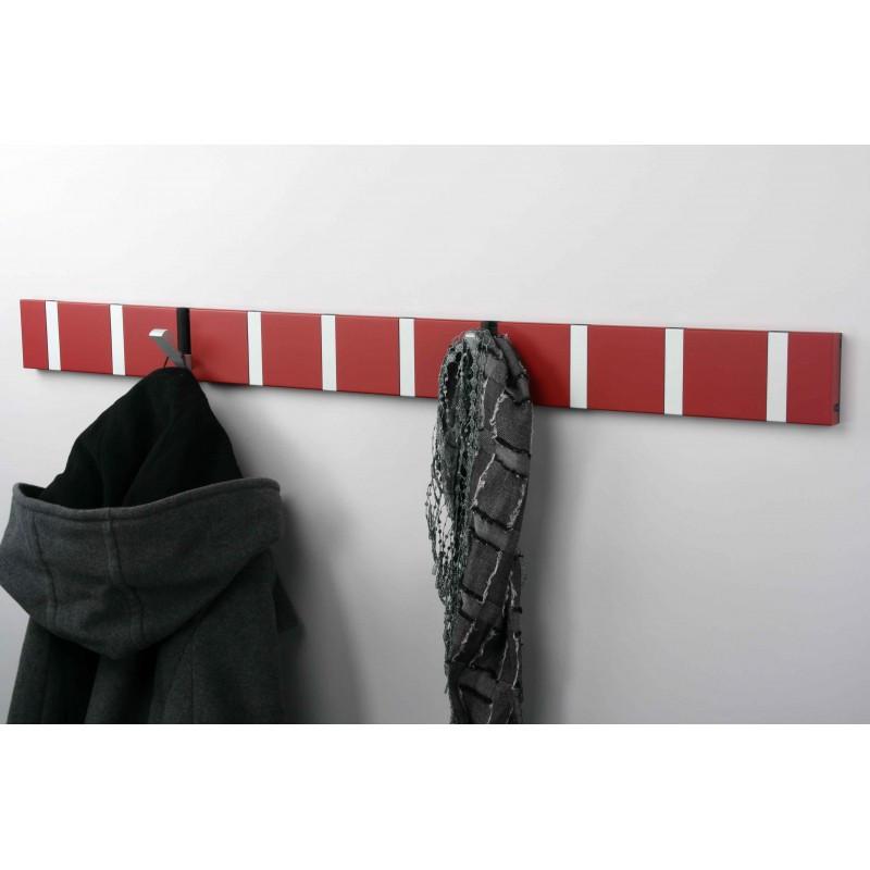 Knax Horizontal Colored Coat Hook Coat Hooks Loca 10 hooks Aluminum Imperial Red