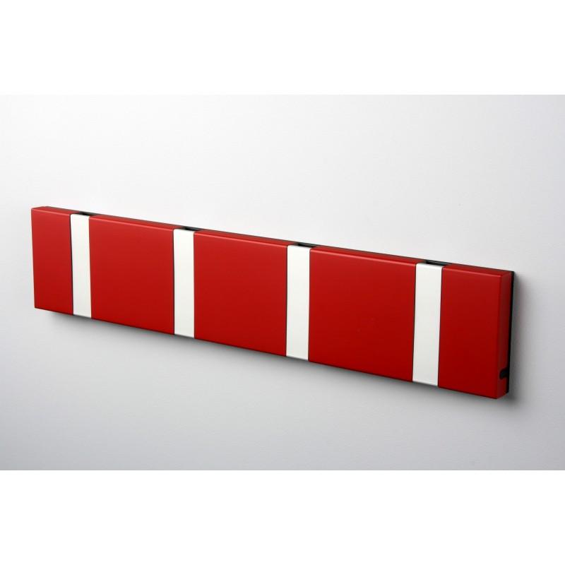 Knax Horizontal Colored Coat Hook Coat Hooks Loca 4 hooks Aluminum Imperial Red