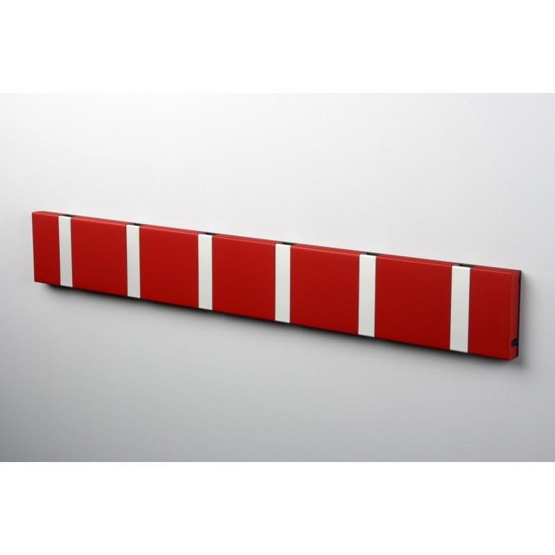 Knax Horizontal Colored Coat Hook Coat Hooks Loca 6 hooks Aluminum Imperial Red