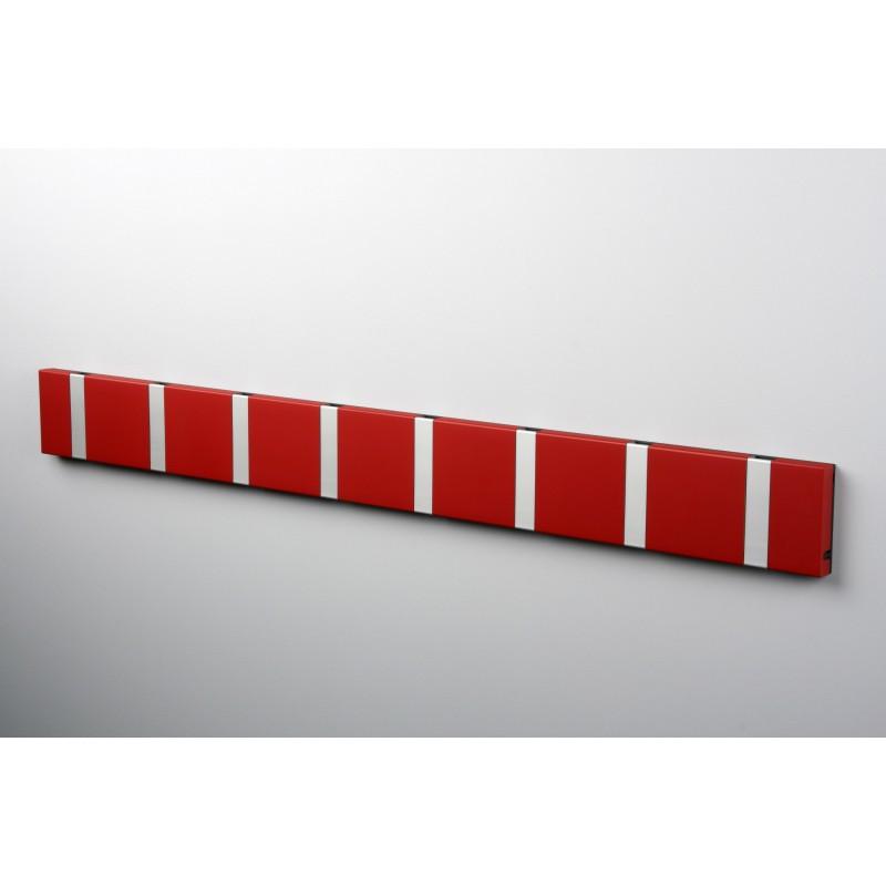 Knax Horizontal Colored Coat Hook Coat Hooks Loca 8 hooks Aluminum Imperial Red
