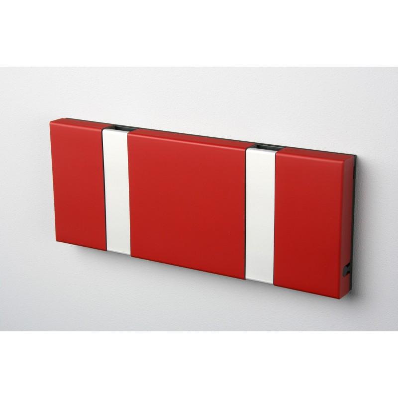 Knax Horizontal Colored Coat Hook Coat Hooks Loca 2 hooks Aluminum Imperial Red