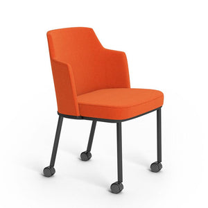 Remix Side Chair Side/Dining Knoll Hard Casters Orange 