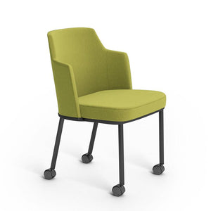 Remix Side Chair Side/Dining Knoll Hard Casters Green 
