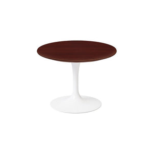 Saarinen 20-Inch Round Low Side Table side/end table Knoll White Reff Dark Cherry 