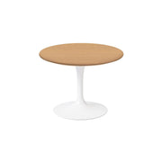 Saarinen 20-Inch Round Low Side Table side/end table Knoll White Light Oak 