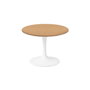Saarinen 20-Inch Round Low Side Table side/end table Knoll White Light Oak 