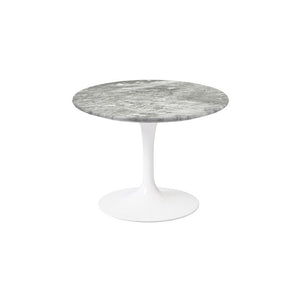 Saarinen 20-Inch Round Low Side Table side/end table Knoll White Grey marble, Satin finish 