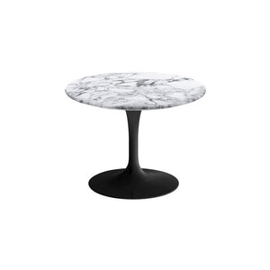 Saarinen 20-Inch Round Low Side Table side/end table Knoll Black Arabescato marble, Shiny finish 