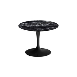 Saarinen 20-Inch Round Low Side Table side/end table Knoll Black Portoro marble, Satin finish 