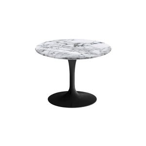 Saarinen 20-Inch Round Low Side Table side/end table Knoll Black Arabescato marble, Satin finish 