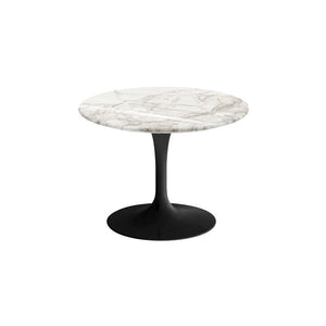 Saarinen 20-Inch Round Low Side Table side/end table Knoll Black Calacatta marble, Shiny finish 