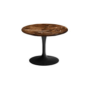 Saarinen 20-Inch Round Low Side Table side/end table Knoll Black Espresso marble, Shiny finish 