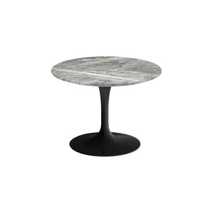 Saarinen 20-Inch Round Low Side Table side/end table Knoll Black Grey marble, Shiny finish 