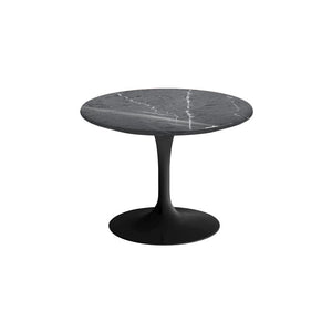 Saarinen 20-Inch Round Low Side Table side/end table Knoll Black Grigio Marquina marble, Shiny finish 