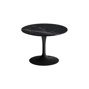 Saarinen 20-Inch Round Low Side Table side/end table Knoll Black Nero Marquina marble, Shiny finish 