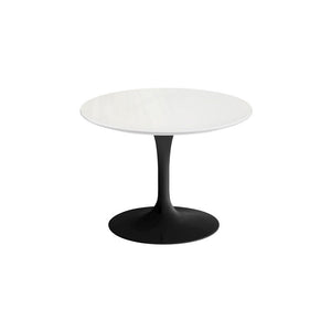 Saarinen 20-Inch Round Low Side Table side/end table Knoll Black Vetro Bianco 