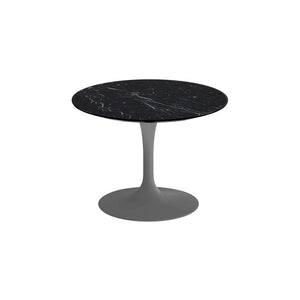 Saarinen 20-Inch Round Low Side Table side/end table Knoll Grey Nero Marquina marble, Satin finish 