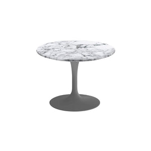 Saarinen 20-Inch Round Low Side Table side/end table Knoll Grey Arabescato marble, Shiny finish 