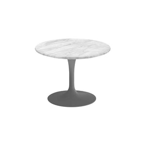Saarinen 20-Inch Round Low Side Table side/end table Knoll Grey Carrara marble, Satin finish 