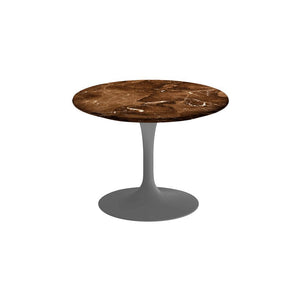 Saarinen 20-Inch Round Low Side Table side/end table Knoll Grey Espresso marble, Satin finish 