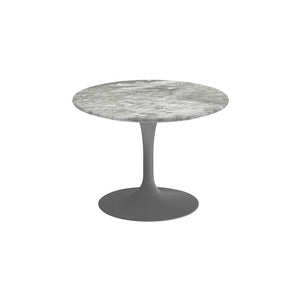 Saarinen 20-Inch Round Low Side Table side/end table Knoll Grey Grey marble, Satin finish 