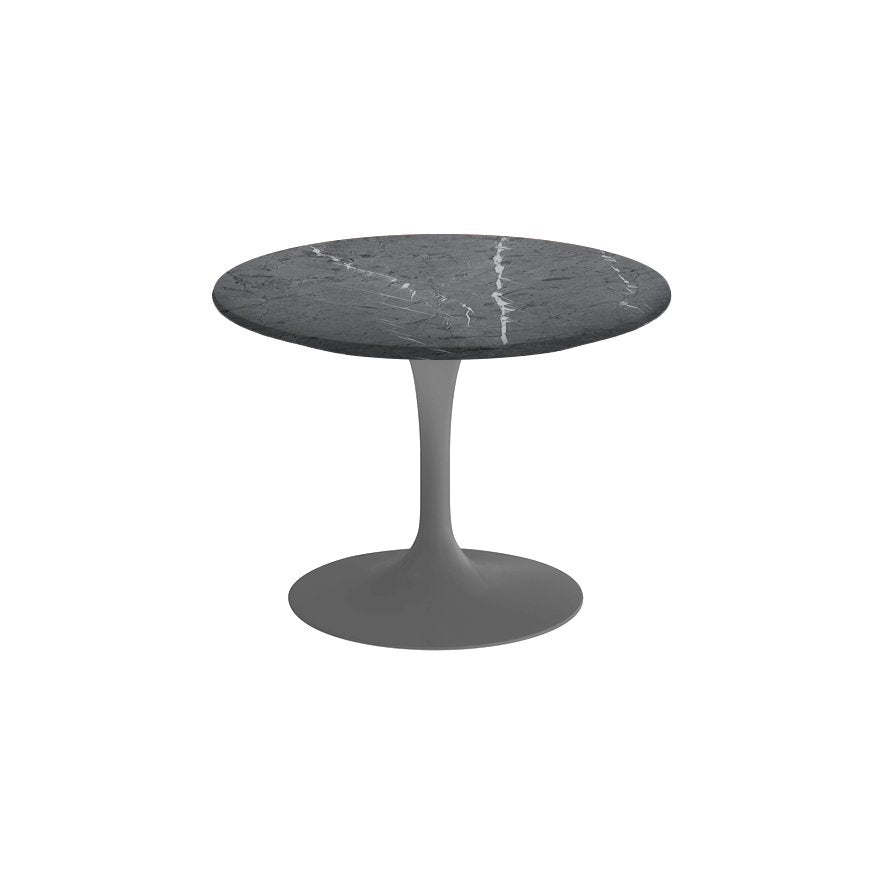 Saarinen 20-Inch Round Low Side Table side/end table Knoll Grey Grigio Marquina marble, Satin finish 