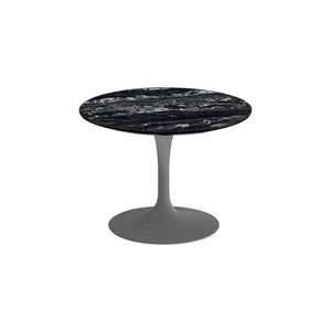 Saarinen 20-Inch Round Low Side Table side/end table Knoll Grey Portoro marble, Satin finish 