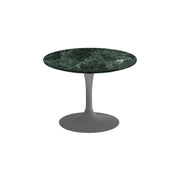 Saarinen 20-Inch Round Low Side Table side/end table Knoll Grey Verde Alpi marble, Satin finish 