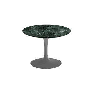 Saarinen 20-Inch Round Low Side Table side/end table Knoll Grey Verde Alpi marble, Satin finish 