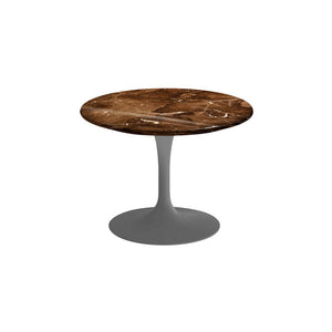 Saarinen 20-Inch Round Low Side Table side/end table Knoll Grey Espresso marble, Shiny finish 
