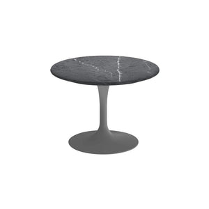 Saarinen 20-Inch Round Low Side Table side/end table Knoll Grey Grigio Marquina marble, Shiny finish 