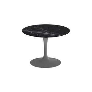 Saarinen 20-Inch Round Low Side Table side/end table Knoll Grey Nero Marquina marble, Shiny finish 