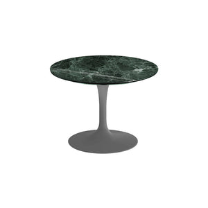 Saarinen 20-Inch Round Low Side Table side/end table Knoll Grey Verde Alpi marble, Shiny finish 