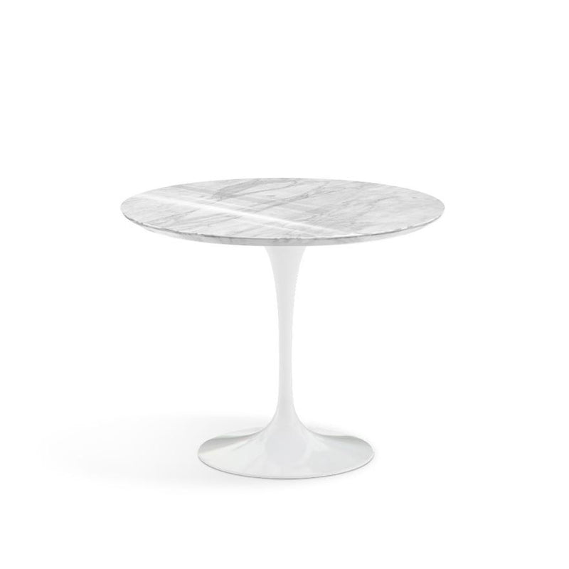 Saarinen 35" Round Dining Table Dining Tables Knoll White Carrara marble, Shiny finish 