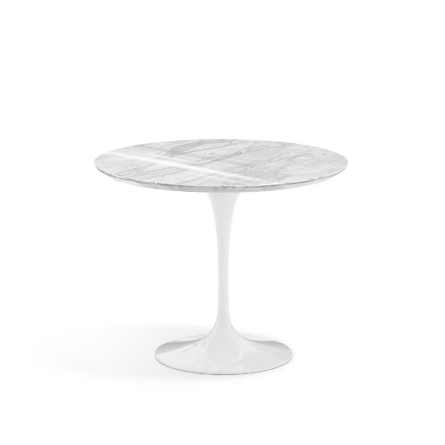 Saarinen 35&quot; Round Dining Table Dining Tables Knoll White Carrara marble, Shiny finish 