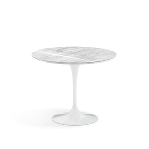Saarinen 35" Round Dining Table Dining Tables Knoll White Carrara marble, Shiny finish 