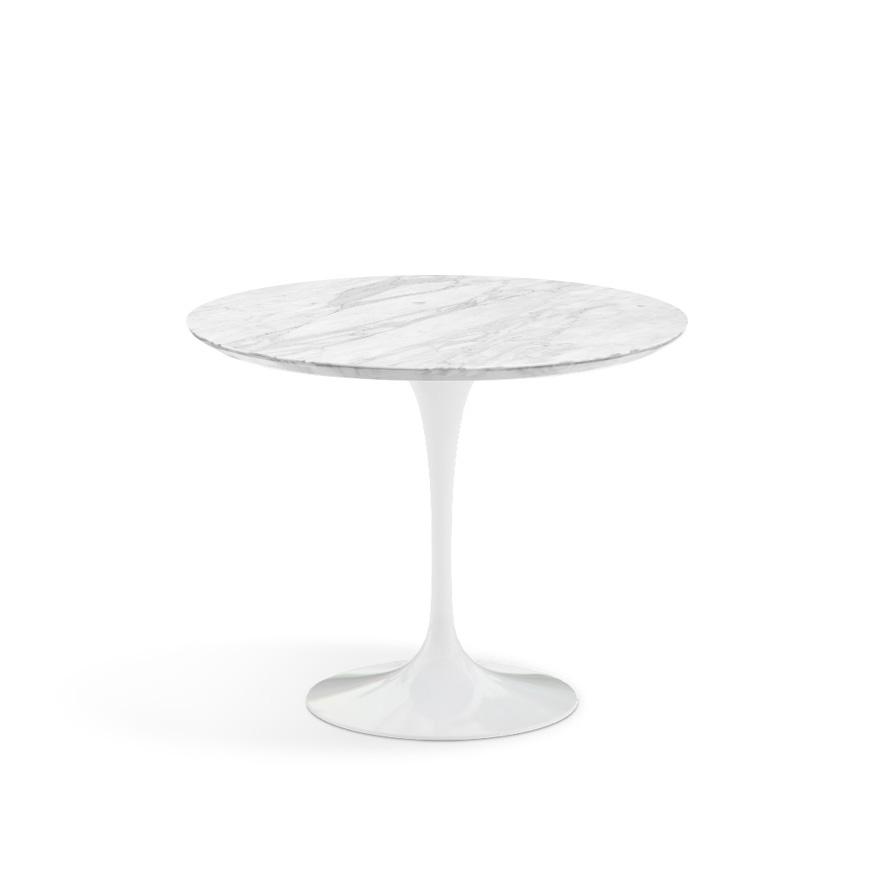 Saarinen 35&quot; Round Dining Table Dining Tables Knoll White Carrara marble, Satin finish 