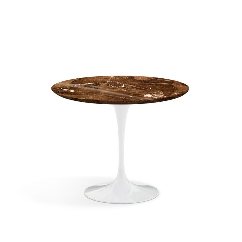 Saarinen 35" Round Dining Table Dining Tables Knoll White Espresso marble, Shiny finish 