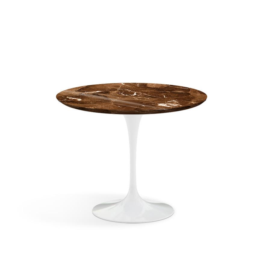 Saarinen 35" Round Dining Table Dining Tables Knoll White Espresso marble, Shiny finish 