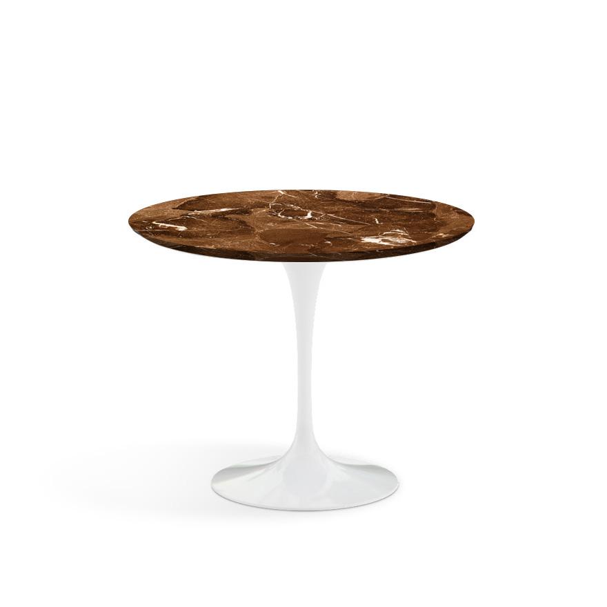 Saarinen 35" Round Dining Table Dining Tables Knoll White Espresso marble, Satin finish 