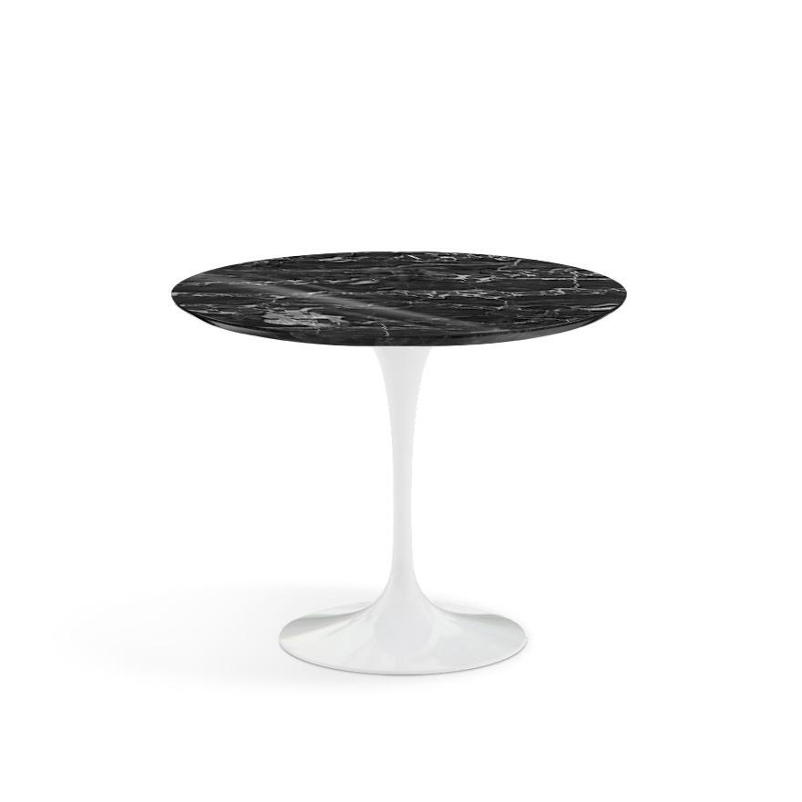Saarinen 35&quot; Round Dining Table Dining Tables Knoll White Portoro marble, Satin finish 