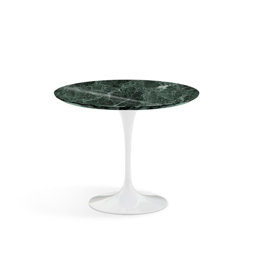 Saarinen 35&quot; Round Dining Table Dining Tables Knoll White Verde Alpi marble, Shiny finish 