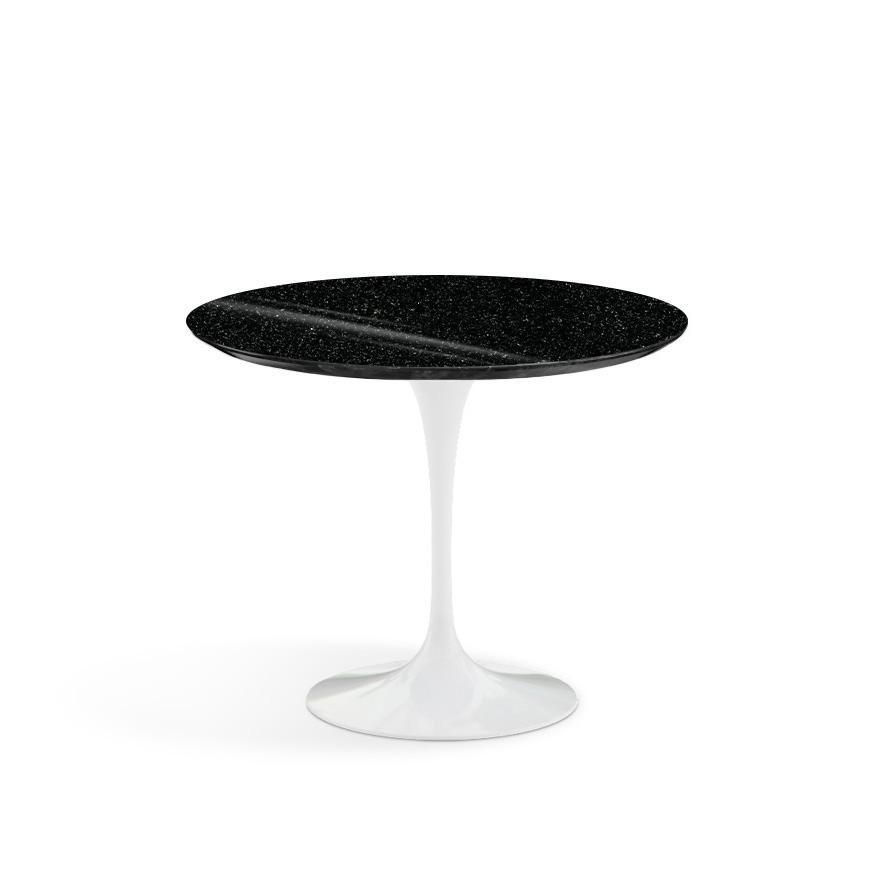 Saarinen 35&quot; Round Dining Table Dining Tables Knoll White Black Andes, Granite 