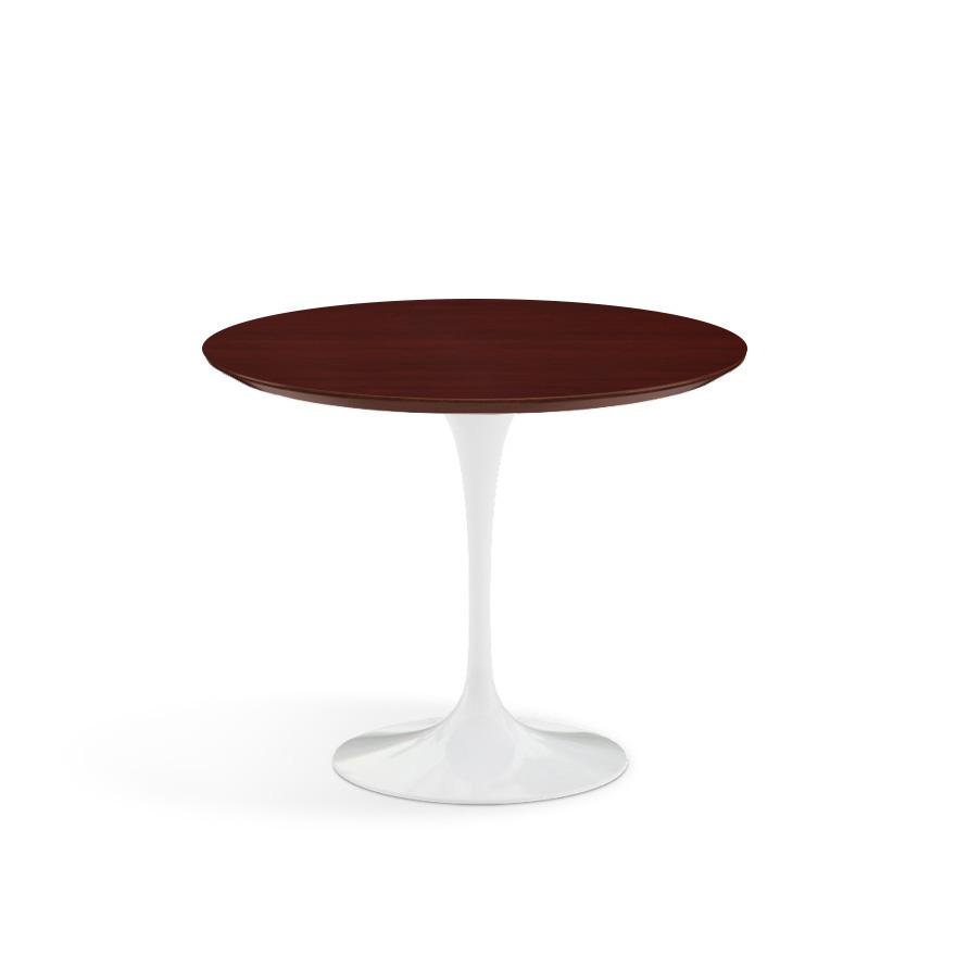 Saarinen 35&quot; Round Dining Table Dining Tables Knoll White Reff Dark Cherry 
