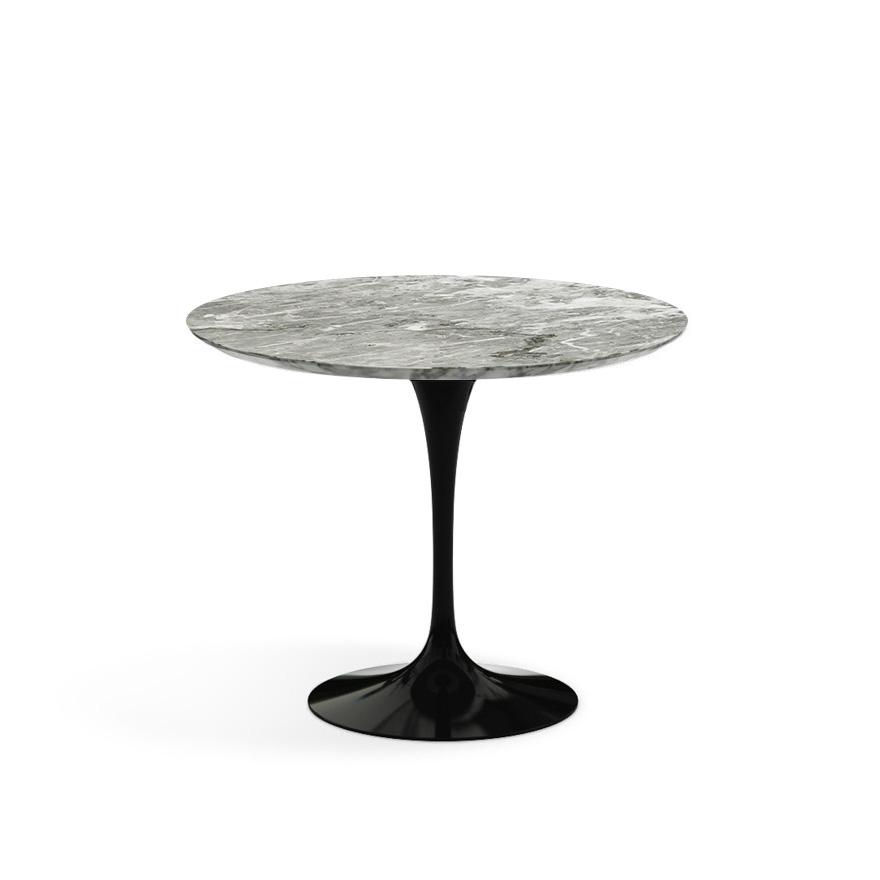 Saarinen 35&quot; Round Dining Table Dining Tables Knoll Black Grey marble, Satin finish 