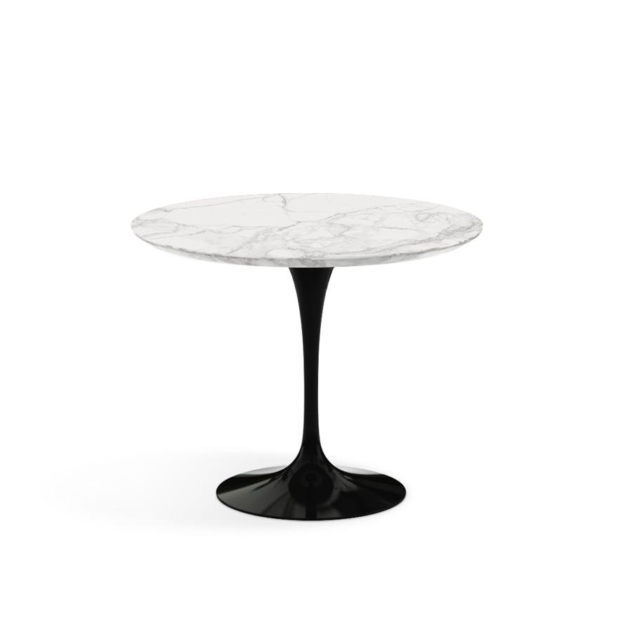 Saarinen 35&quot; Round Dining Table Dining Tables Knoll Black Calacatta marble, Satin finish 