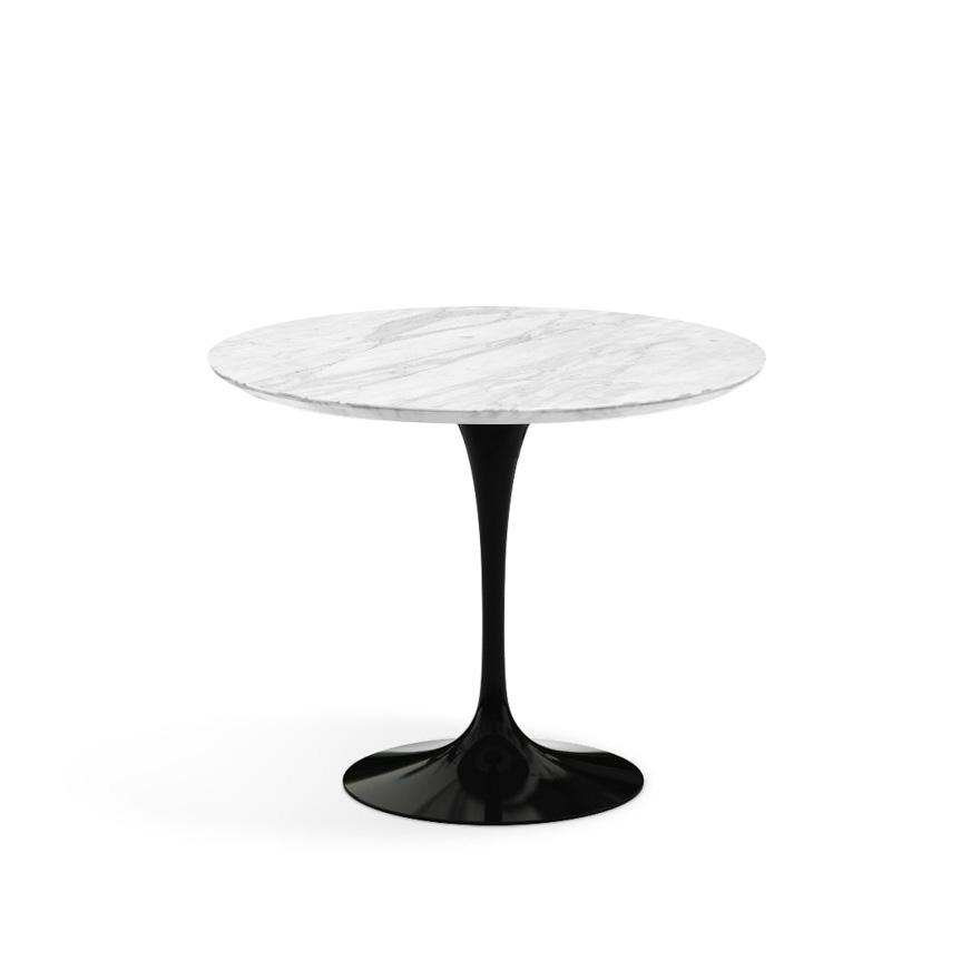 Saarinen 35&quot; Round Dining Table Dining Tables Knoll Black Carrara marble, Satin finish 